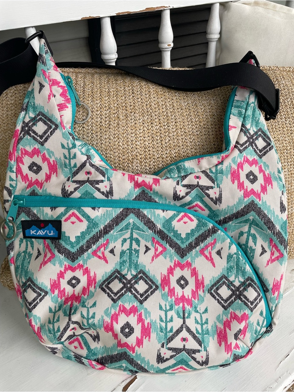 KAVU Island Ikat Singapore Satchel Crossbody Shoulder Bag - Picture 3 of 8